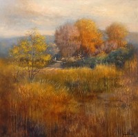 Tahir Bilal Ummi, 36 x 36 Inch, Oil on Canvas, Landscape Painting, AC-TBL-113 Tahir Bilal Ummi, 36 x 36 Inch, Oil on Canvas, Landscape Painting, AC-TBL-113